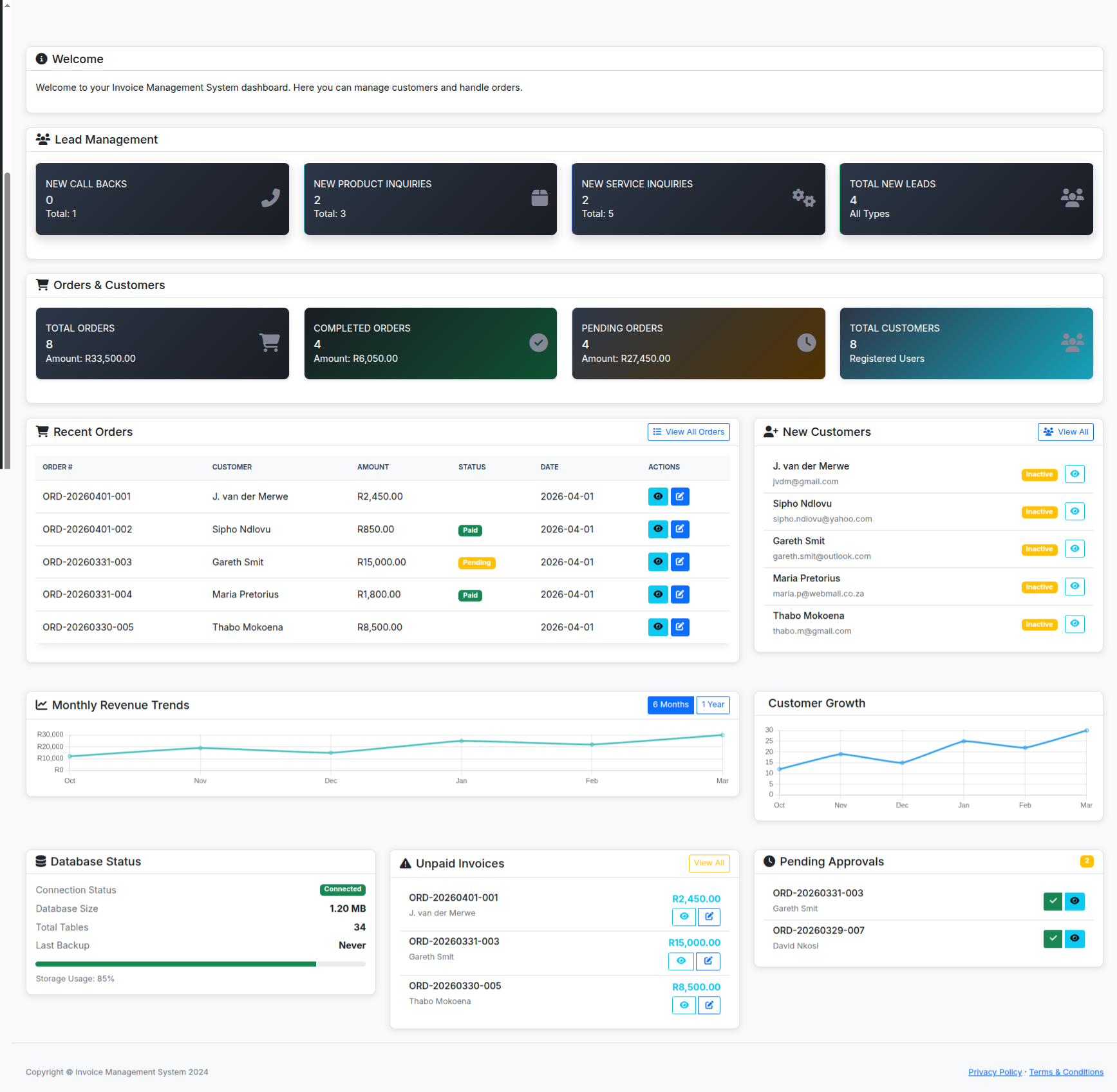 Dashboard Light Mode