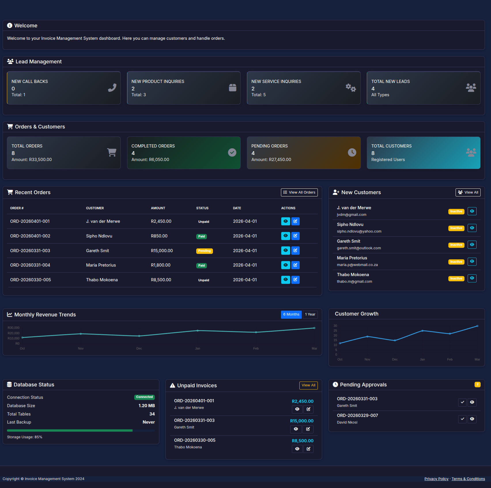 Smart Dashboard Light Mode